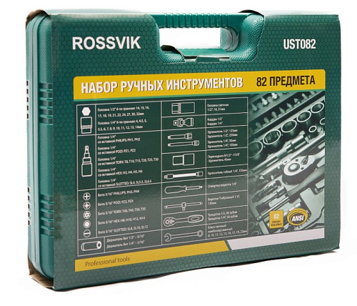 Набор инструмента 82 предм (1/4", 1/2") 6 гр. ROSSVIK Набор инструмента 82 предм (1/4", 1/2") 6 гр. ROSSVIK