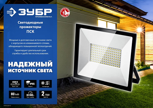Прожекторы светодиодные на штативе ЗУБР ПСК 50х2, 2 х 50 Вт, 6500 К, IP 65, 1.6 м Прожекторы светодиодные на штативе ЗУБР ПСК 50х2, 2 х 50 Вт, 6500 К, IP 65, 1.6 м