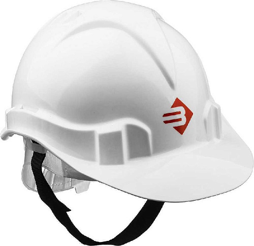 Каска защитная белая с реечным механизмом регулировки размера ЗУБР Каска защитная белая с реечным механизмом регулировки размера ЗУБР