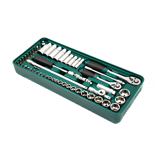 Набор головок торцевых 4-14 мм (1/4") 6 гр., 73 предм., с аксессуарами, ложемент-кейс ROSSVIK Набор головок торцевых 4-14 мм (1/4") 6 гр., 73 предм., с аксессуарами, ложемент-кейс ROSSVIK