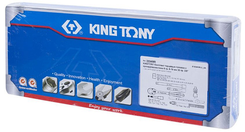 Набор головок торцевых 6-19 мм (3/8") 6 гр, 36 предм, ложемент-кейс KING TONY 3534MR Набор головок торцевых 6-19 мм (3/8") 6 гр, 36 предм, ложемент-кейс KING TONY 3534MR