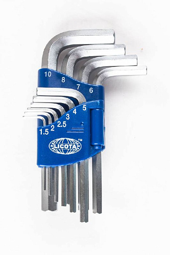 Набор ключей шестигранных угловых 1,5-10 мм (9 шт.) Licota Набор ключей шестигранных угловых 1,5-10 мм (9 шт.) Licota