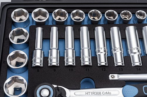 Набор головок торцевых 6-24 мм (3/8") 6 гр., 36 предм. HOEGERT Набор головок торцевых 6-24 мм (3/8") 6 гр., 36 предм. HOEGERT