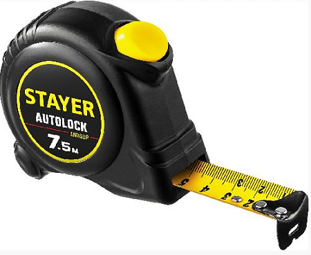 Рулетка 7,5 м*25 мм с автостопом STAYER АutoLock Рулетка 7,5 м*25 мм с автостопом STAYER АutoLock