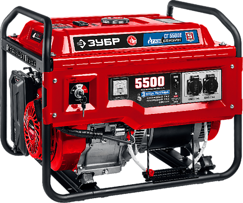 Генератор гибридный (бензин / газ) с электростартером 5,5 кВт, 230 В ЗУБР МАСТЕР Генератор гибридный (бензин / газ) с электростартером 5,5 кВт, 230 В ЗУБР МАСТЕР