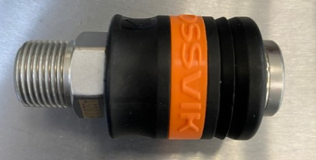 Пневморазъём "мама" - внешняя резьба 1/4", пластиковая муфта Rossvik Пневморазъём "мама" - внешняя резьба 1/4", пластиковая муфта Rossvik