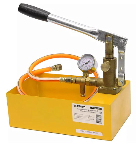 Опрессовочный насос, 63 бар, 5 л ТЕХРИМ Опрессовочный насос, 63 бар, 5 л ТЕХРИМ