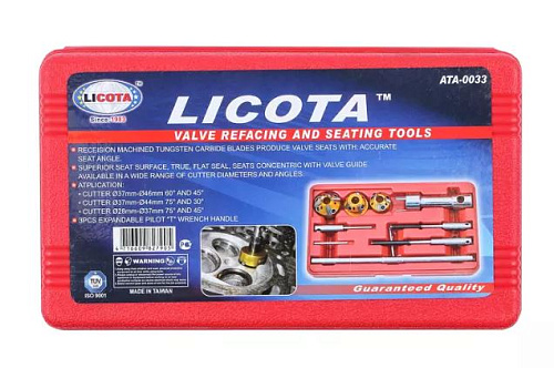 Набор зенкеров регулируемых для расточки седел клапанов Licota Набор зенкеров регулируемых для расточки седел клапанов Licota