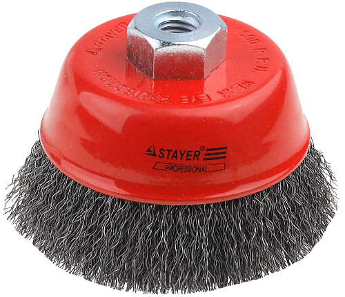 Щетка чашечная 125 мм/М14, витая стальная проволока 0.3 мм ЗУБР Щетка чашечная 125 мм/М14, витая стальная проволока 0.3 мм ЗУБР