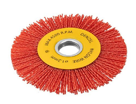 Щетка дисковая 100 мм/22 мм для УШМ плоская, нейлоновая щетина Denzel Щетка дисковая 100 мм/22 мм для УШМ плоская, нейлоновая щетина Denzel