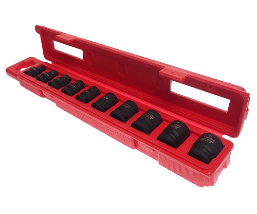 Набор головок для скругленного крепежа 1/2", 8-24 мм (10 предм) шестигранная запатентованная JTC Набор головок для скругленного крепежа 1/2", 8-24 мм (10 предм) шестигранная запатентованная JTC