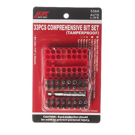 Набор бит 30 предм. (1/4" TORX, HEX, SPANNER) с магнит. держателем JTC Набор бит 30 предм. (1/4" TORX, HEX, SPANNER) с магнит. держателем JTC