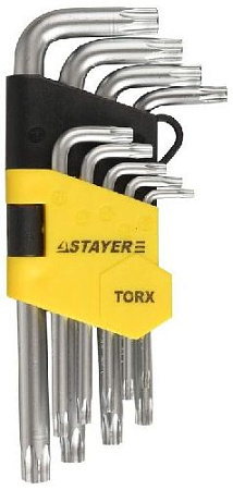 Набор ключей TORX угловых Т10-Т50 (9 шт) STAYER Набор ключей TORX угловых Т10-Т50 (9 шт) STAYER