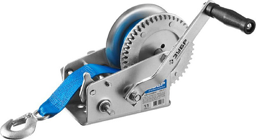 Лебедка ручная барабанная ленточная 1,1 т, 10 м ЗУБР Лебедка ручная барабанная ленточная 1,1 т, 10 м ЗУБР