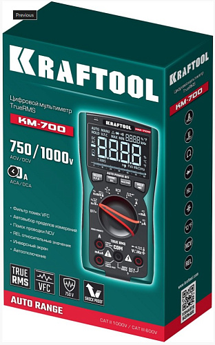 Мультиметр цифровой KRAFTOOL KM-700 Мультиметр цифровой KRAFTOOL KM-700