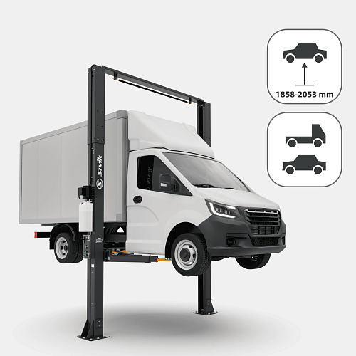 Подъемник 2-стоечный 5,0 т с верхней синхронизацией 4962 мм 380 В SIVIK ПГА-5000/1 Подъемник 2-стоечный 5,0 т с верхней синхронизацией 4962 мм 380 В SIVIK ПГА-5000/1