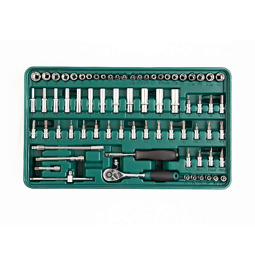 Набор головок торцевых 4-14 мм (1/4") 6 гр., 73 предм., с аксессуарами, ложемент-кейс ROSSVIK Набор головок торцевых 4-14 мм (1/4") 6 гр., 73 предм., с аксессуарами, ложемент-кейс ROSSVIK