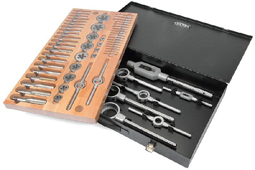 Набор метчиков комплектных и плашек М3-М24, 61 предмет, металлический кейс VOLKEL Набор метчиков комплектных и плашек М3-М24, 61 предмет, металлический кейс VOLKEL