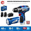 Дрель-шуруповерт аккумуляторная 12 В, 40 Нм, 2*2 Ач в кейсе + LED фонарь ЗУБР Проф Дрель-шуруповерт аккумуляторная 12 В, 40 Нм, 2*2 Ач в кейсе + LED фонарь ЗУБР Проф