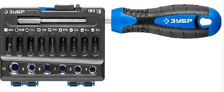 Отвертка-битодержатель с насадками 16 предм. ЗУБР Отвертка-битодержатель с насадками 16 предм. ЗУБР