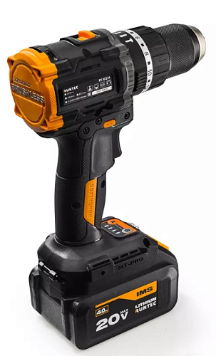 Дрель-шуруповерт аккумуляторная ударная 20 В,100 Нм, 2*4 Ач, бесщеточный двиг. RUNTEC PRO Дрель-шуруповерт аккумуляторная ударная 20 В,100 Нм, 2*4 Ач, бесщеточный двиг. RUNTEC PRO