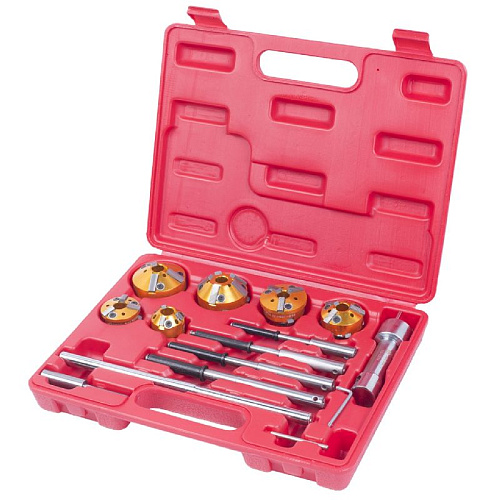 Набор зенкеров регулируемых для расточки седел клапанов 14 предм Мастак Набор зенкеров регулируемых для расточки седел клапанов 14 предм Мастак