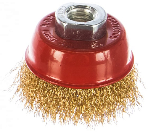 Щетка чашечная 65 мм/М14, витая латунир. проволока MATRIX Щетка чашечная 65 мм/М14, витая латунир. проволока MATRIX