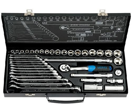 Набор инструмента 40 предм. (3/8") металлический кейс Licota Набор инструмента 40 предм. (3/8") металлический кейс Licota