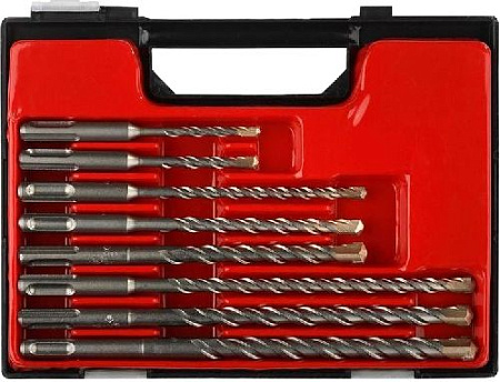 Набор буров SDS-plus 5х110, 6х110, 6х160, 8х160, 10х160, 8х210, 10х210, 12х210 мм (8 шт.) ЗУБР Набор буров SDS-plus 5х110, 6х110, 6х160, 8х160, 10х160, 8х210, 10х210, 12х210 мм (8 шт.) ЗУБР