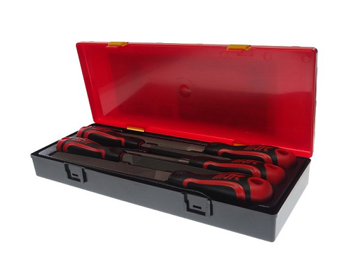 Набор напильников 203 мм (5 шт) двухкомпонентная рукоятка, в кейсе JTC Набор напильников 203 мм (5 шт) двухкомпонентная рукоятка, в кейсе JTC