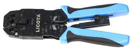 Пресс-клещи для RJ-45, RJ-11/12 с зачисткой витой пары с трещоткой Licota Пресс-клещи для RJ-45, RJ-11/12 с зачисткой витой пары с трещоткой Licota