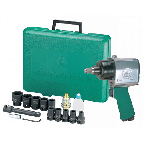 Гайковерт пневматический 1/2" 610 Нм с набором головок, в кейсе Jonnesway JAI-0501K Гайковерт пневматический 1/2" 610 Нм с набором головок, в кейсе Jonnesway JAI-0501K