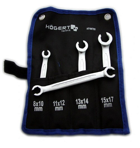 Набор ключей разрезных 8-17 мм (4 шт) в сумке-скрутке HOEGERT Набор ключей разрезных 8-17 мм (4 шт) в сумке-скрутке HOEGERT