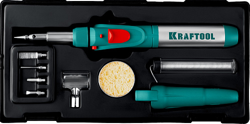 Паяльник газовый 30-120 Вт, 1300°С горелка, фен, пьезоподжиг, набор 10 в 1 KRAFTOOL SolderGas Паяльник газовый 30-120 Вт, 1300°С горелка, фен, пьезоподжиг, набор 10 в 1 KRAFTOOL SolderGas