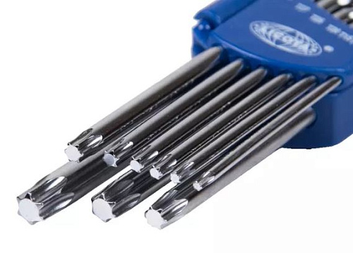 Набор ключей TORX угловых Т10-Т50 (9 шт) длинные Licota Набор ключей TORX угловых Т10-Т50 (9 шт) длинные Licota