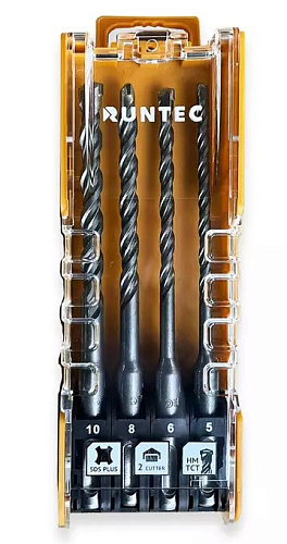 Набор буров SDS-plus 5-6-8-10*160 мм 2 Cutter (4 шт.) RUNTEC Набор буров SDS-plus 5-6-8-10*160 мм 2 Cutter (4 шт.) RUNTEC