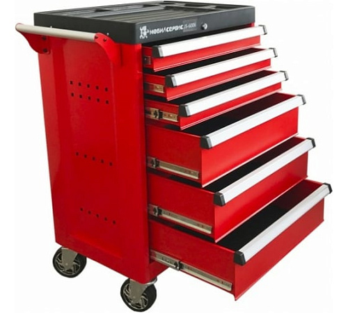 Тележка инструментальная 6 полок, с пластиковой столешницей JS-6006 Тележка инструментальная 6 полок, с пластиковой столешницей JS-6006