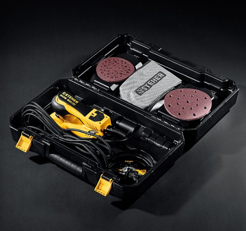 Шлифмашина эксцентриковая 125/150 мм, 350 Вт, 5 мм, 10000 об/мин STEHER Шлифмашина эксцентриковая 125/150 мм, 350 Вт, 5 мм, 10000 об/мин STEHER