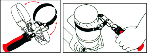 Съемник масляных фильтров стальная лента 95-100 мм поворотный усиленный JTC Съемник масляных фильтров стальная лента 95-100 мм поворотный усиленный JTC