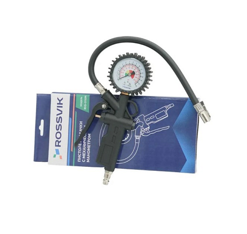 Пистолет для подкачки шин с манометром 16 бар ROSSVIK Пистолет для подкачки шин с манометром 16 бар ROSSVIK