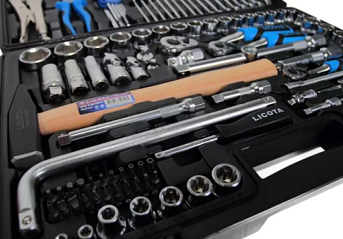 Набор инструмента 131 предм. (1/4", 3/8", 1/2") 6/12 гр Licota Набор инструмента 131 предм. (1/4", 3/8", 1/2") 6/12 гр Licota