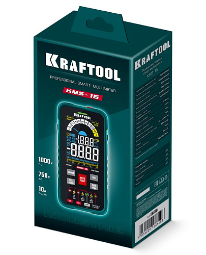 Мультиметр цифровой смарт (измерение температуры) KRAFTOOL KMS-15 Мультиметр цифровой смарт (измерение температуры) KRAFTOOL KMS-15