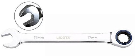 Ключ комбинированный трещоточный 8 мм 100 зубьев CrV Licota Ключ комбинированный трещоточный 8 мм 100 зубьев CrV Licota