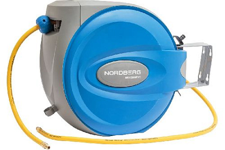 Катушка пневмошланга 9.5/15.5 мм, 30 м, 1/4", гибридный PVC NORDBERG Катушка пневмошланга 9.5/15.5 мм, 30 м, 1/4", гибридный PVC NORDBERG