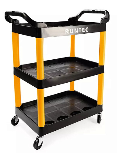 Тележка с тремя открытыми полками пластик RUNTEC Тележка с тремя открытыми полками пластик RUNTEC