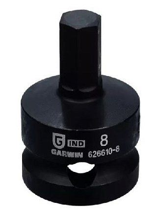 Головка торцевая ударная HEX 1/2" H 8 мм L=38 мм Garwin Головка торцевая ударная HEX 1/2" H 8 мм L=38 мм Garwin