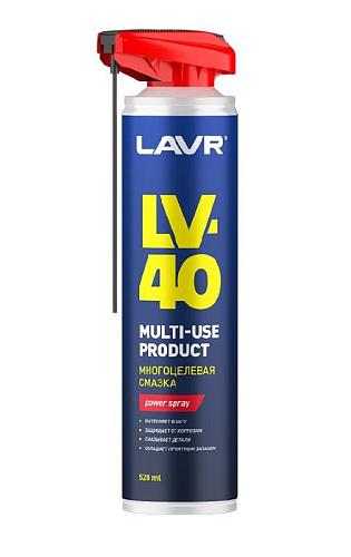 Смазка многоцелевая проникающая 520 мл, мощный спрей LAVR LV-40 Смазка многоцелевая проникающая 520 мл, мощный спрей LAVR LV-40