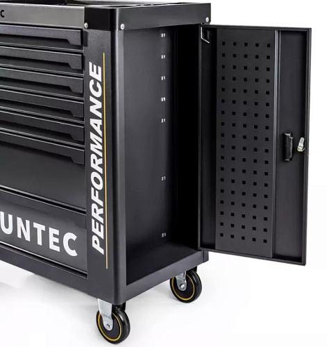 Тележка инструментальная 7 полок, серая, стальная столешница, дверца RUNTEC Performance Тележка инструментальная 7 полок, серая, стальная столешница, дверца RUNTEC Performance