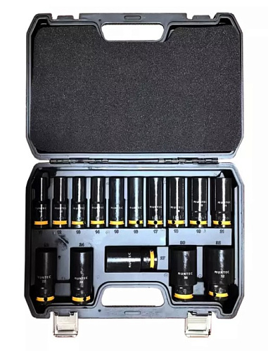 Набор головок торцевых ударных глубоких 10-32 мм (1/2") 6 гр., 15 предм., в кейсе CrMo RUNTEC Набор головок торцевых ударных глубоких 10-32 мм (1/2") 6 гр., 15 предм., в кейсе CrMo RUNTEC