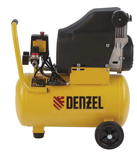 Компрессор безмасляный 24 л, 1,3 кВт, 206 л/мин, 8 бар, 230 В DENZEL DLC1300/24 Компрессор безмасляный 24 л, 1,3 кВт, 206 л/мин, 8 бар, 230 В DENZEL DLC1300/24